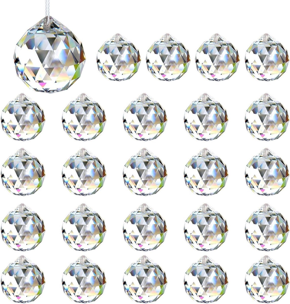 Kleurige Zonlichtvangers - 24 Stuks 24 mm Kristallen Regenboog Hangers voor Ramen, Kroonlu