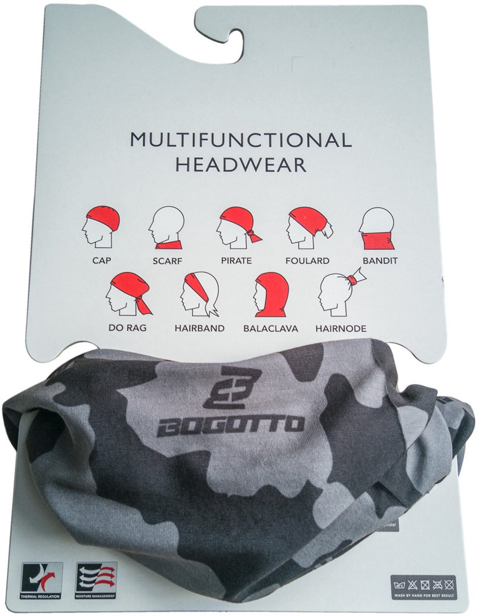 Bogotto Multifunctional Headwear Grijs Zwart -