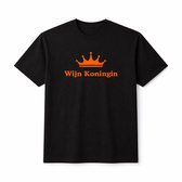 Wijn Koningin T-shirt – Zwart – Dames – Comfortabel – Perfect voor Feest & Festival – Maat XXL