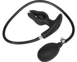 Rimba Electro Play - E-Stim Opblaasbare Anaal Plug - Bi-Polair - Zwart