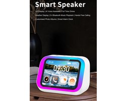 Slimme wekker met Bluetooth-luidspreker, weerweergave, nachtlampje, muziekspeler, verhalenspeler, fotolijst, perfect cadeau, Bluetooth-app
