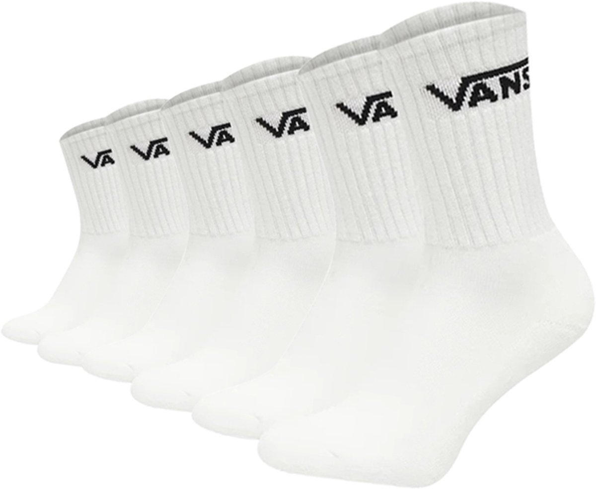 6 paar Vans Classic Crew sportsokken Tennissokken VN000 QCB Wit