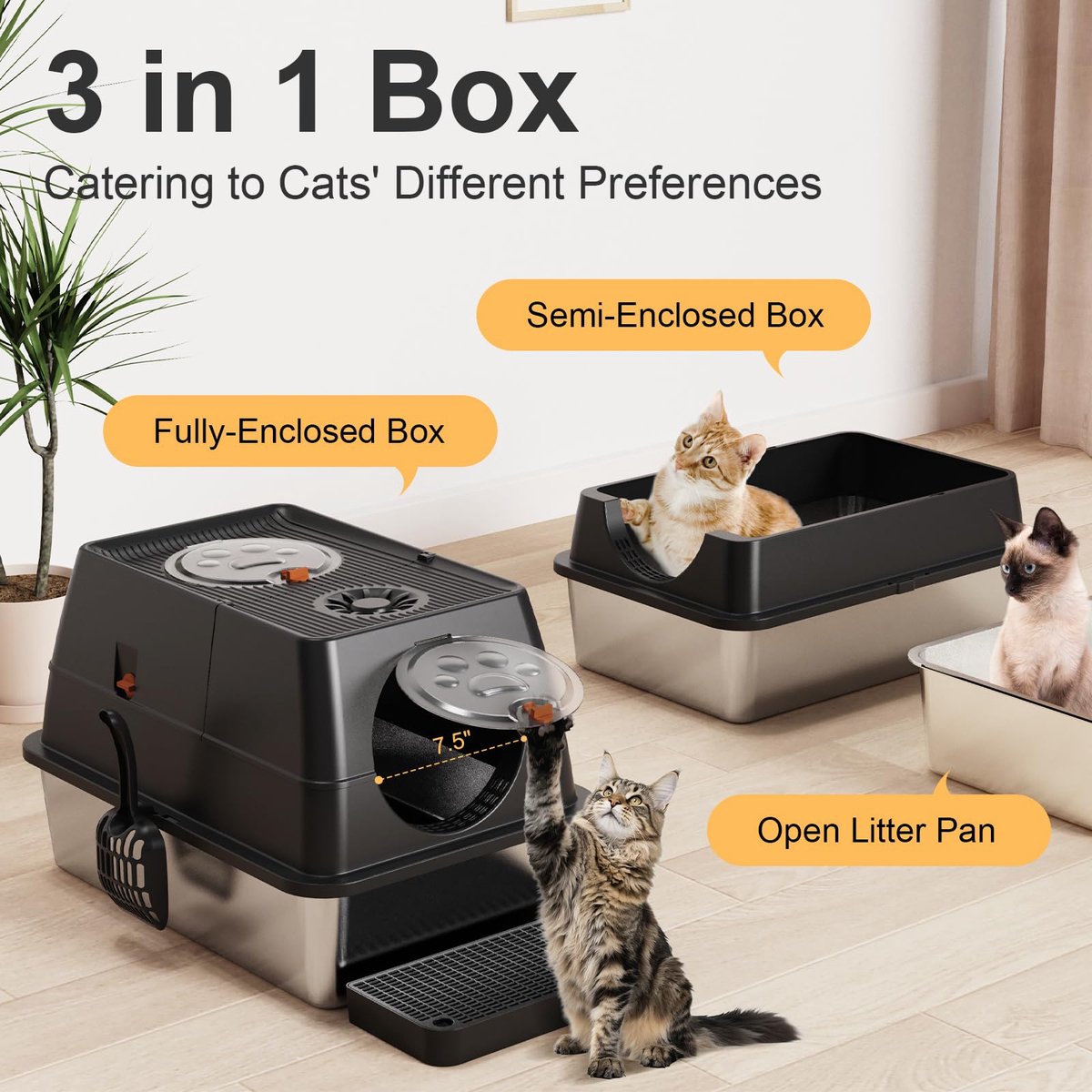 Kattenbak Kattenbak XXL Roestvrijstalen Kattenbak - afbeelding 5