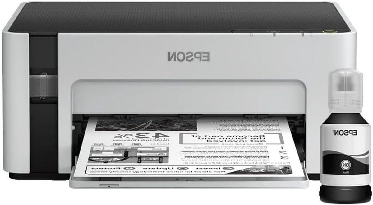 Inkjetprinter Zwartwit - Kantoorprinter Monochroom - Documenten Printen - Hoge Paginaopbrengst - 6000 Pagina's - Zwart
