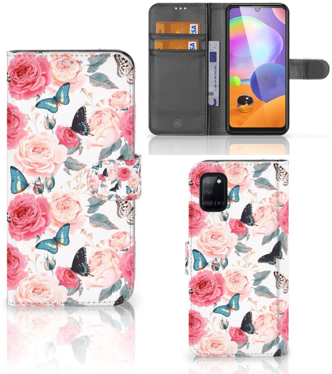 Samsung Galaxy A31 Hoesje Butterfly Roses