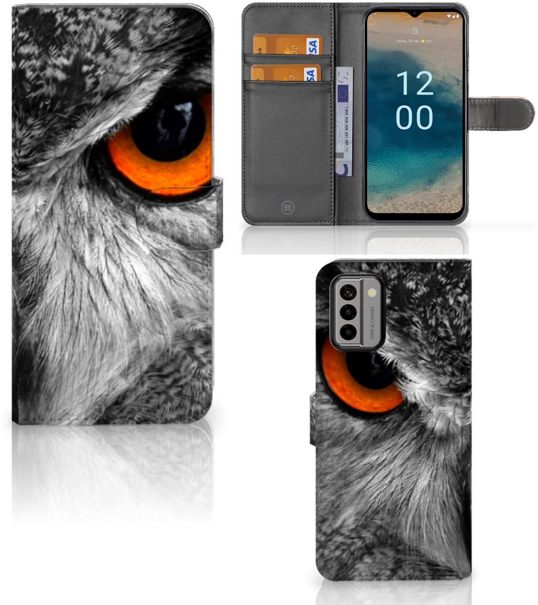 Nokia G22 Telefoonhoesje met Pasjes Uil