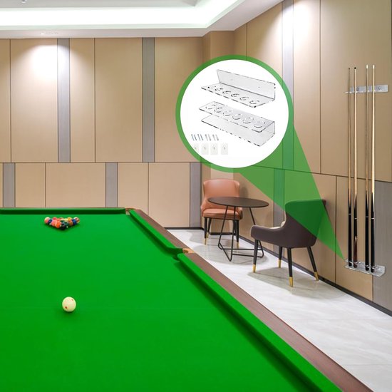 Biljartkeu Houder - Pool Keu Organizer - Stokken Opbergen - Acryl Materiaal - 6 Sleuven - Transparant — afbeelding 5