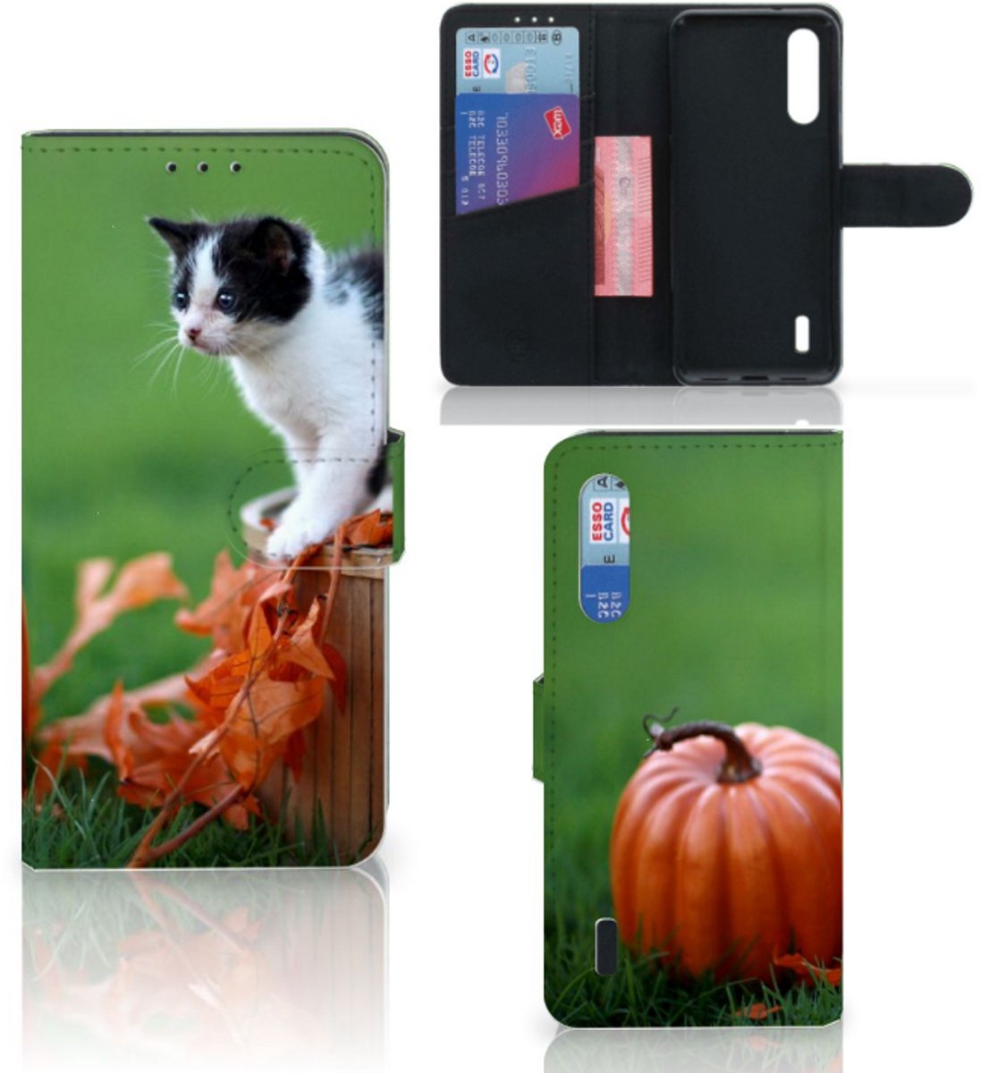 Xiaomi Mi 9 Lite Telefoonhoesje met Pasjes Kitten