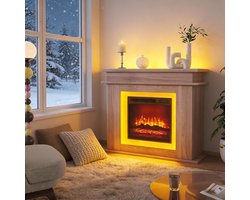 Decoratieve Haardkast - Elektrische Open Haard - Woonkamer Sfeer - Met Vlameffect - 107 x 19 x 100…