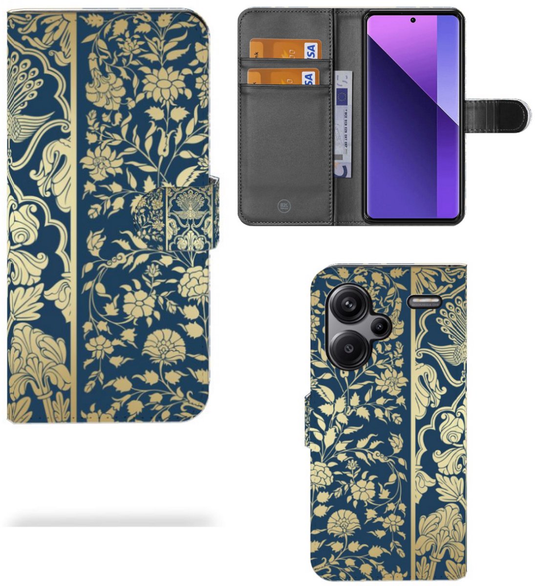 Xiaomi Redmi Note 13 Pro Plus Hoesje Beige Flowers