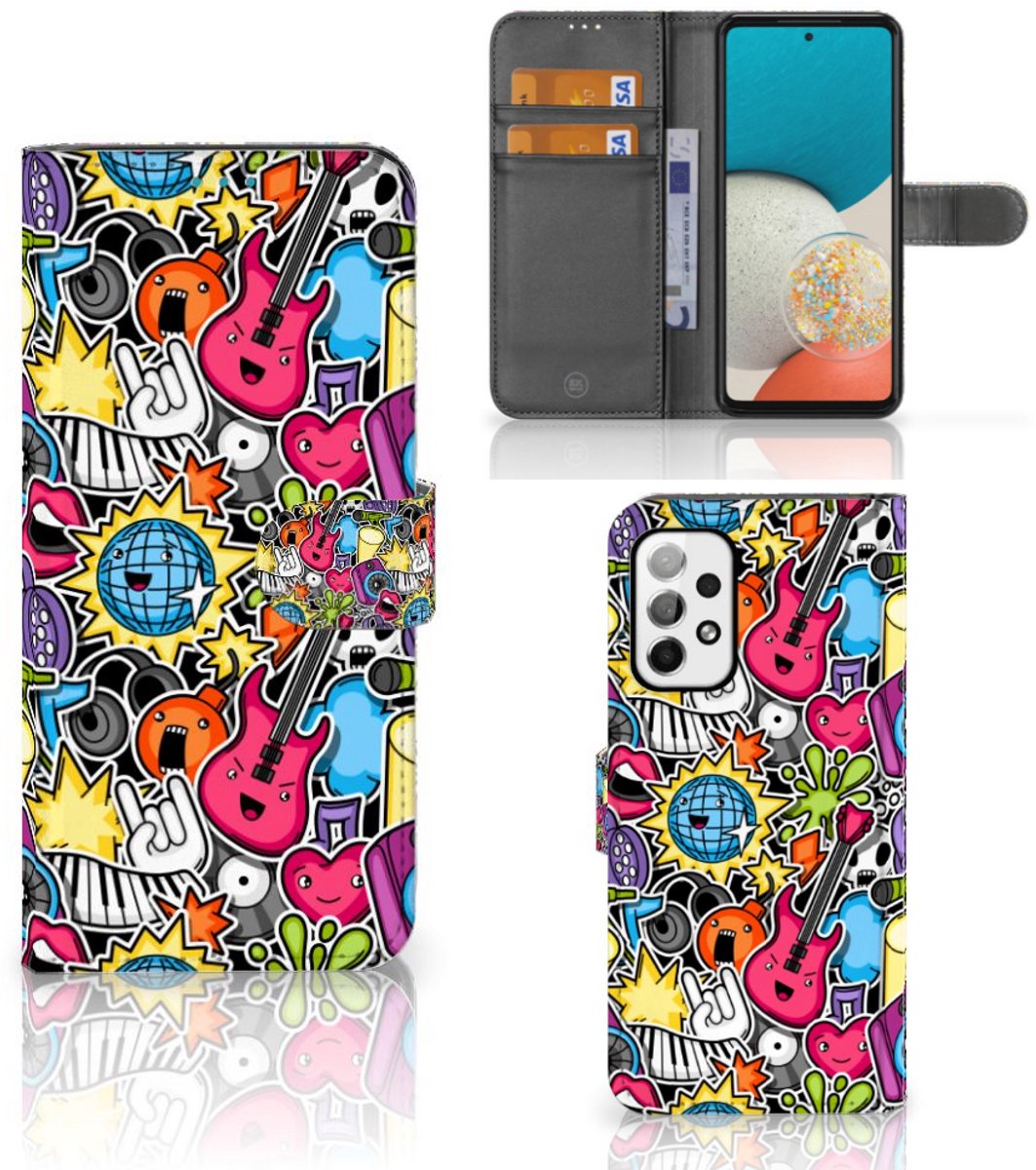 Book Case voor Samsung Galaxy A73 5G Wallet Case met Pasjes Punk Rock