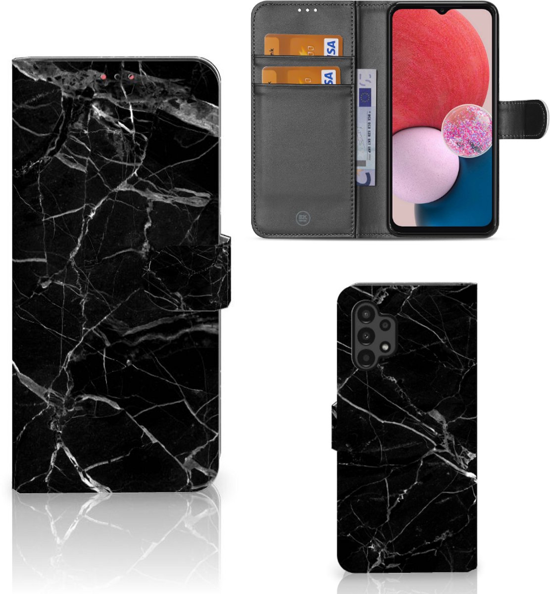 Samsung Galaxy A13 (4G) Bookcase Marmer Zwart - Origineel Cadeau Vader