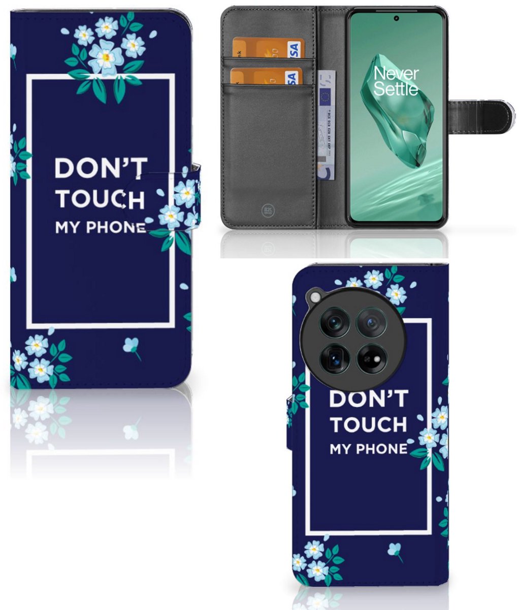 Boekhoesje voor OnePlus 12 Portemonnee Hoesje Flowers Blue DTMP