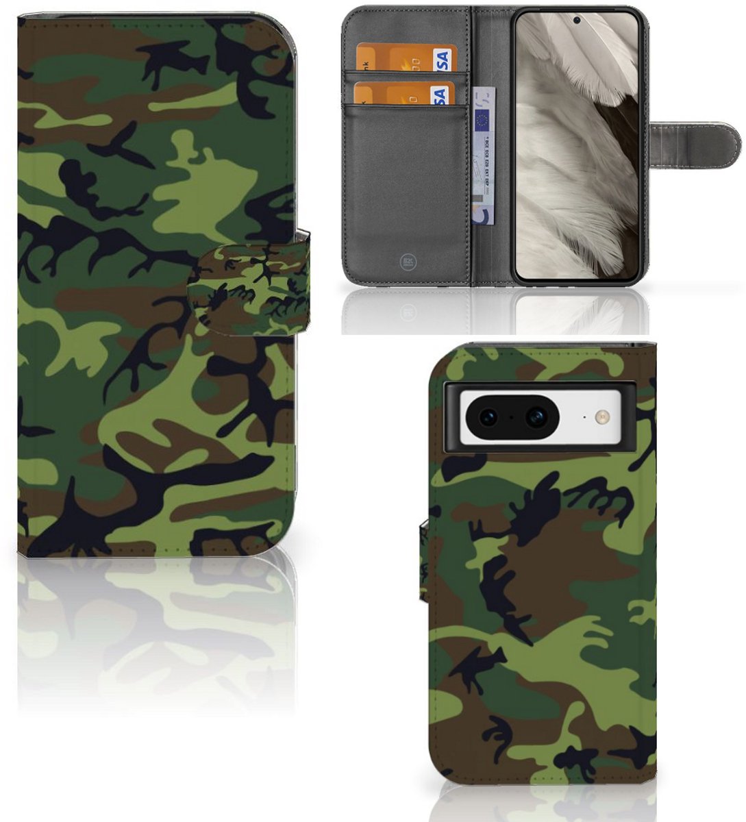 Google Pixel 8 Telefoon Hoesje Army Dark