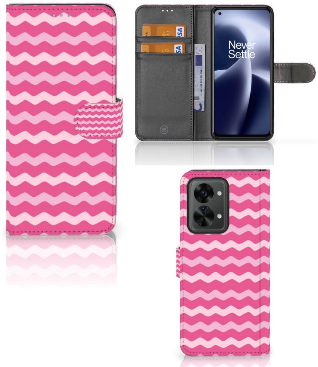 OnePlus Nord 2T Telefoon Hoesje Waves Pink