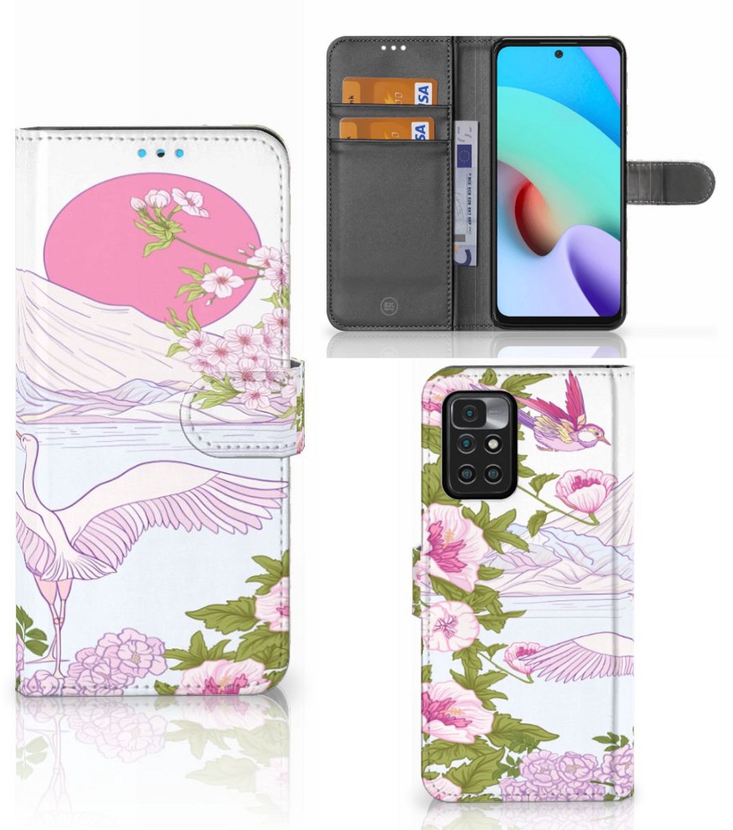 Xiaomi Redmi 10 Telefoonhoesje met Pasjes Bird Standing
