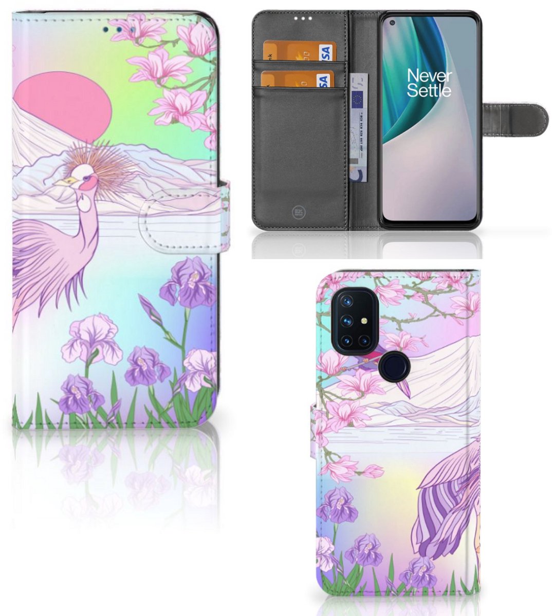 OnePlus Nord N10 Telefoonhoesje met Pasjes Bird