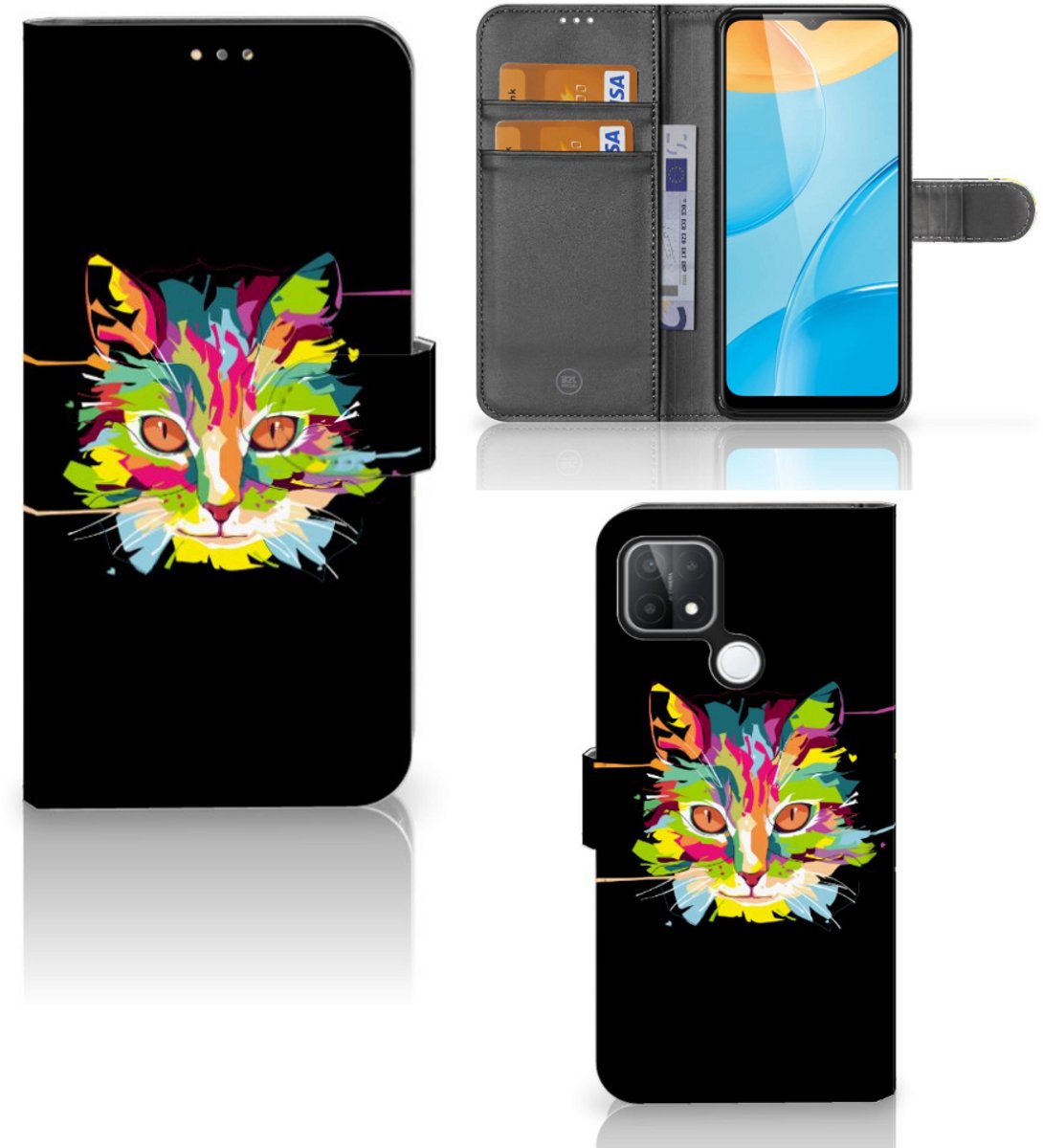 OPPO A15 Leuk Hoesje Cat Color