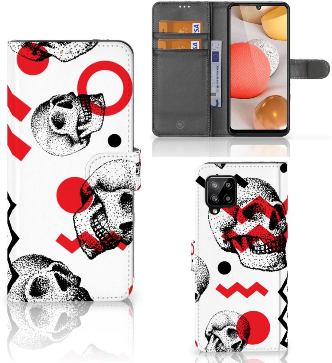 Telefoonhoesje met Naam Samsung Galaxy A42 5G Skull Red
