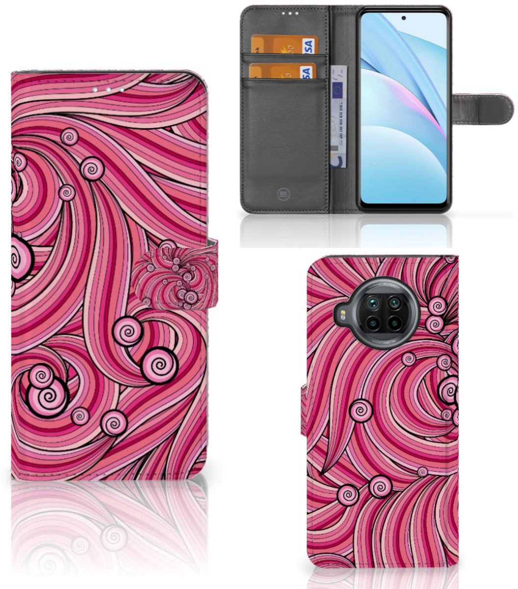 Book Case voor Xiaomi Mi 10T Lite Hoesje Swirl Pink