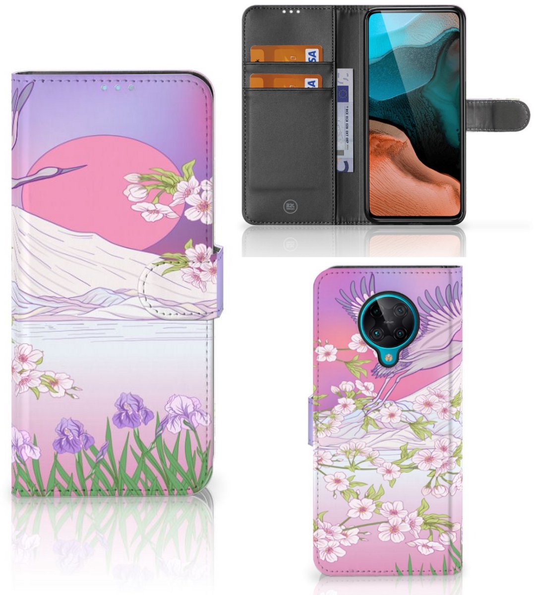Xiaomi Poco F2 Pro Telefoonhoesje met Pasjes Bird Flying
