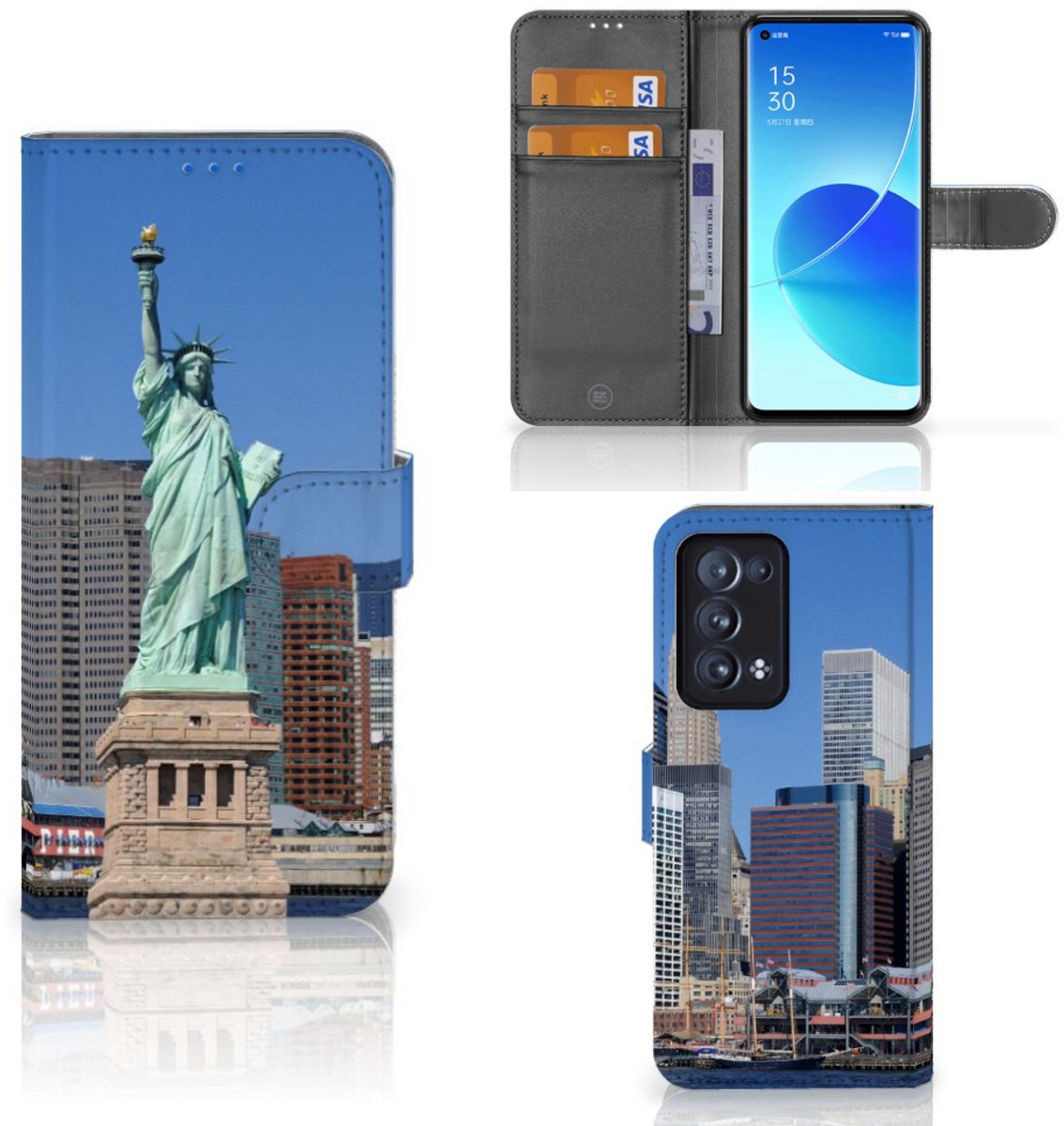 Book Case voor OPPO Reno 6 Pro Plus 5G Flip Cover Vrijheidsbeeld