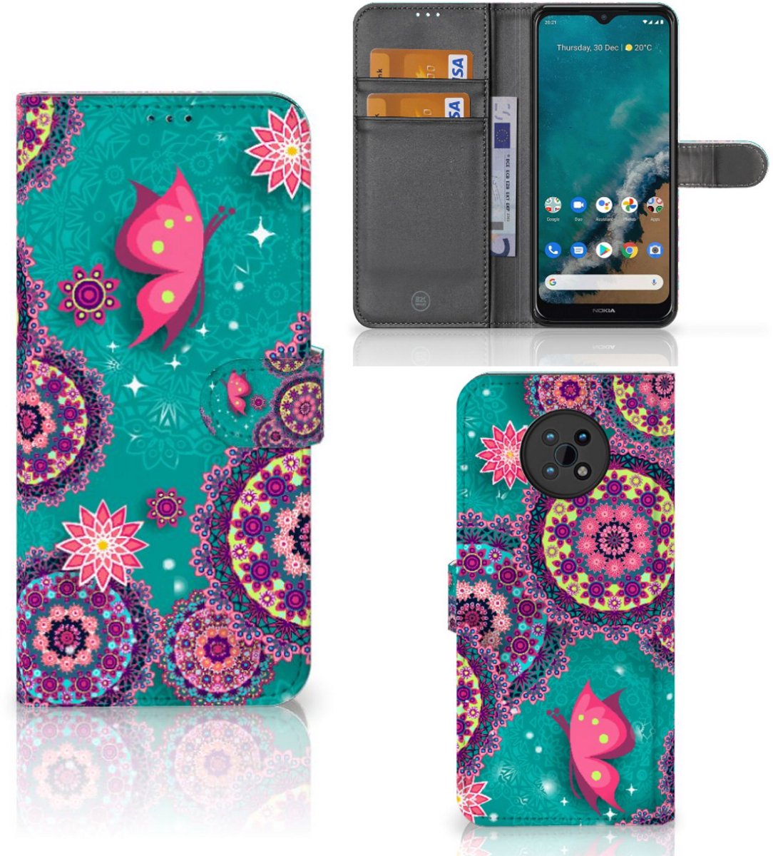 Boekhoesje voor Nokia G50 Hoesje Cirkels en Vlinders