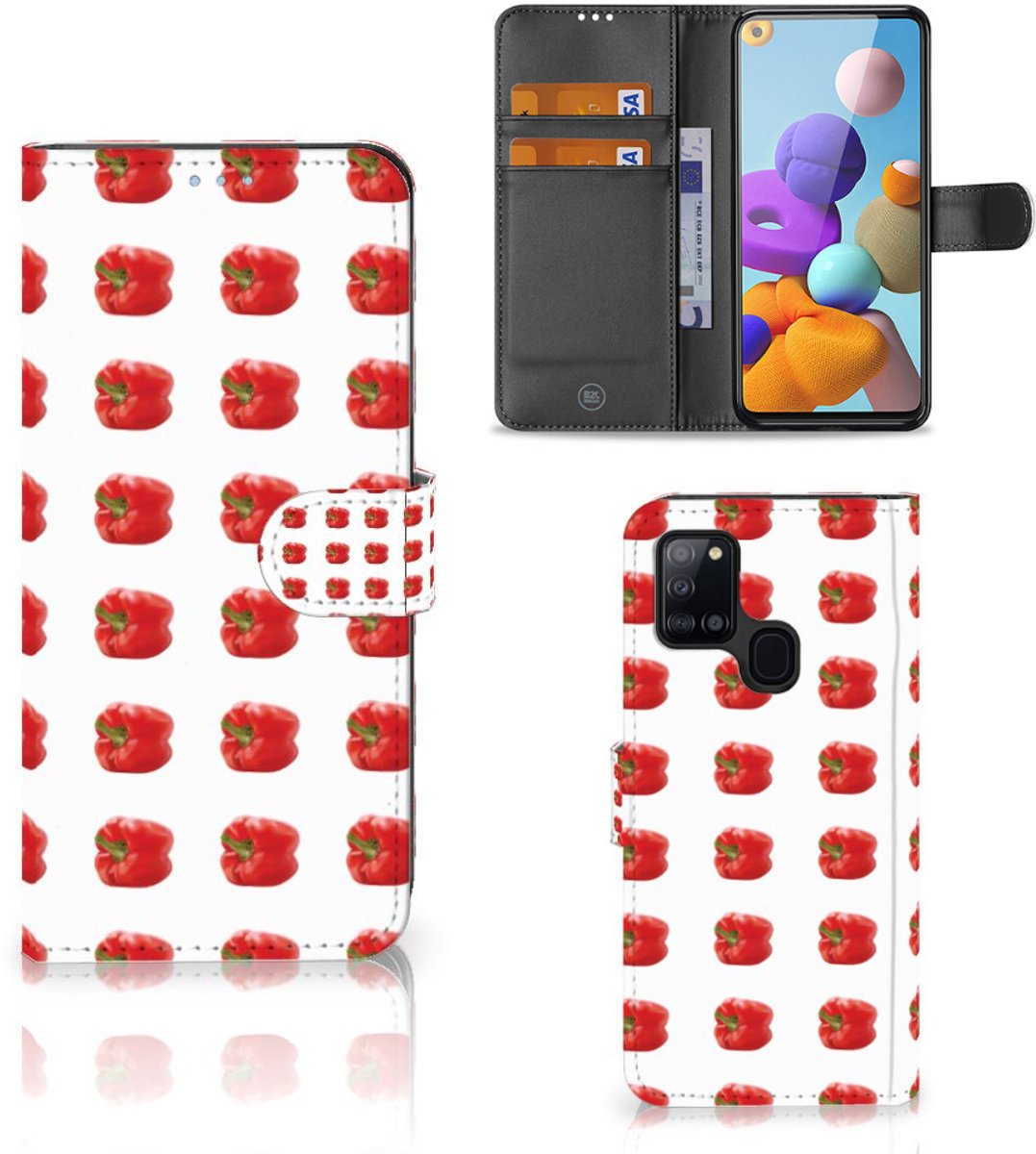 Boekhoesje voor Samsung Galaxy A21s Book Cover Paprika Red