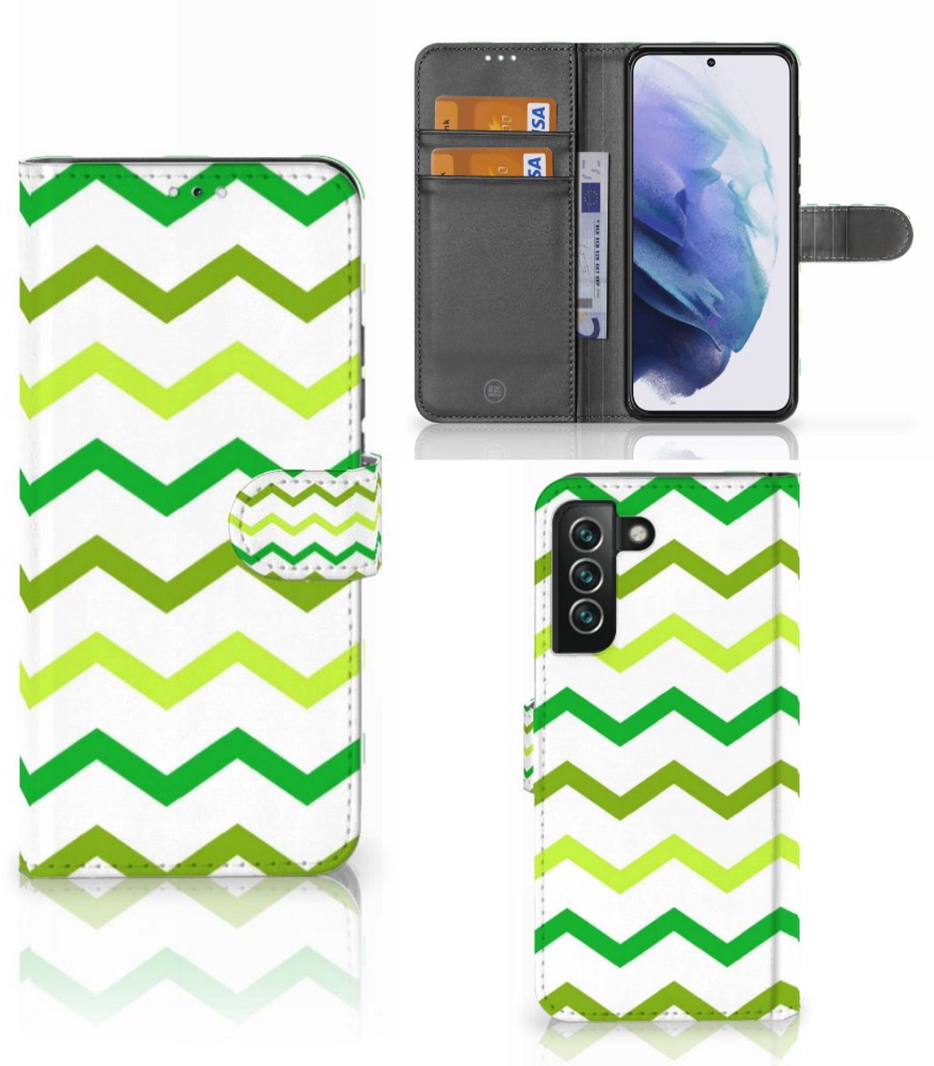Samsung Galaxy S22 Plus Telefoon Hoesje Zigzag Groen