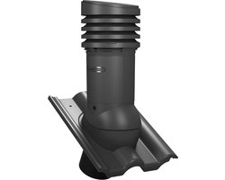 Parotec Dakdoorvoer EVO DN150 voor Nelskamp Finkenberger, IBF - Doppelrömer dakpan - Ventilatiedoorvoer - Ventilatieschoorsteen (RAL 7021 - Antraciet)