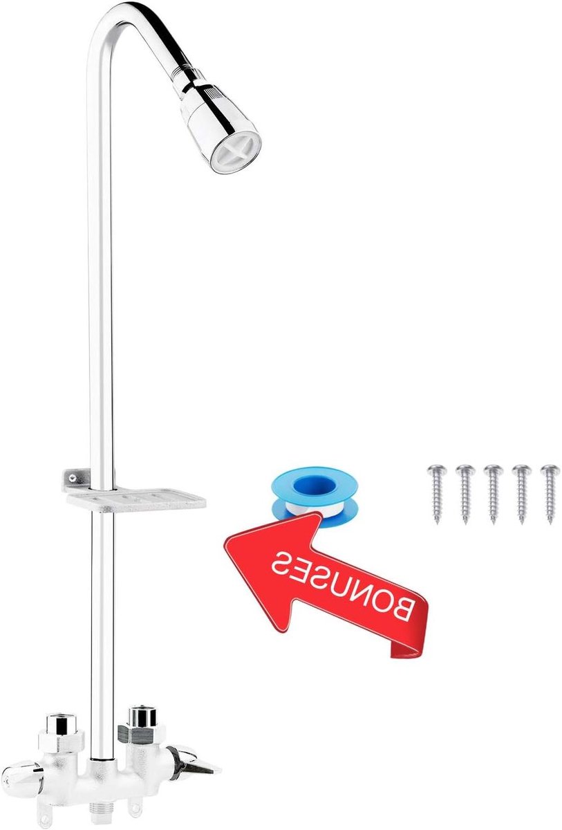 Artiwell Outdoor Douche Armatuur Systeem, Base Utility Rvs Douchekraan met Douchekop en Ze