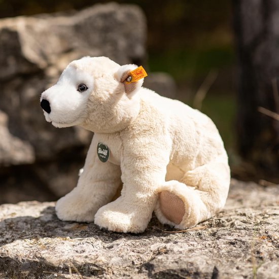 Steiff Knuffeldier Teddies for Tomorrow Siro ijsbeer, schattig knuffeldier met kunststof ogen, kinderen, jongens en meisjes, pluche dier 30 cm, wit, 062575 van Steiff — afbeelding 3