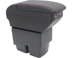 Armsteundoos Auto - Middenconsole Opbergbox - Ondersteuning Arm Tijdens Rijden - Dubbele Laag Met Bekerhouder - Voor Ford Fiesta 2009-2017