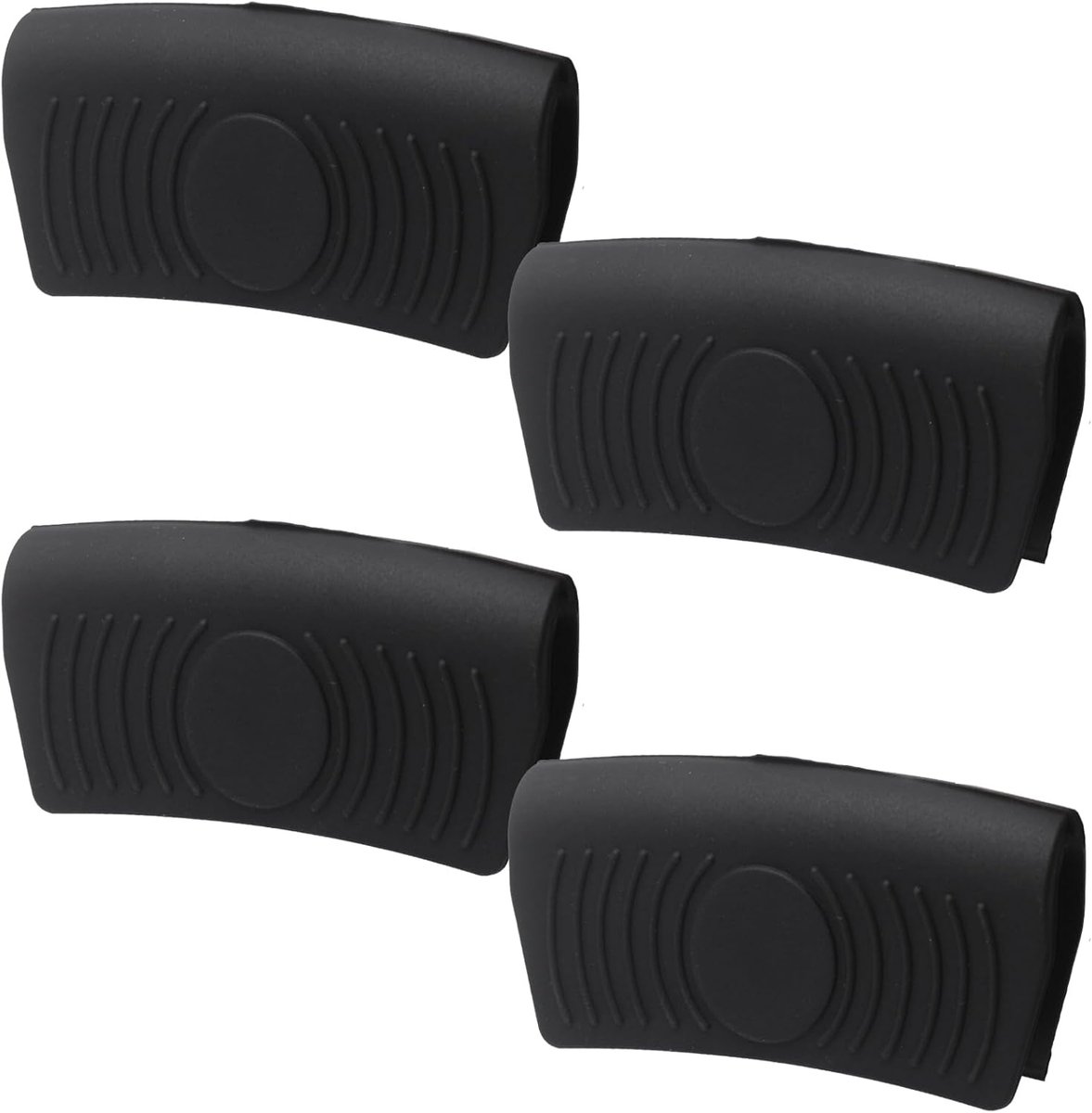 Set van 4 siliconen handgreepbeschermers - Hittebestendige handgreepbeschermers voor pannen - Antislip handgreepbeschermers voor keukengerei - Zwart