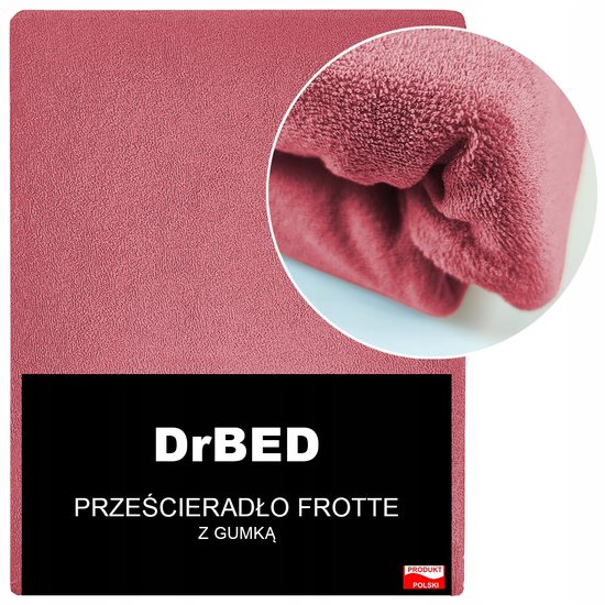DrBED - Frotte Hoeslaken - Ademend - 220x200 cm - Roze - Zacht