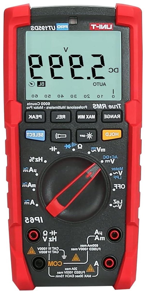 Universele Multimeter - Digitale Tester - Elektrische Metingen - True RMS AC+DC - 6000 Counts - Zwart/Rood
