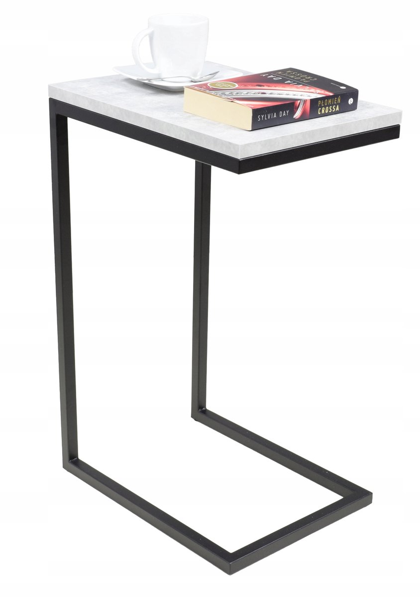 FutuStal Standaardserie - Bijzettafel - Licht Beton - Zwart Zwart;Beton Grijs