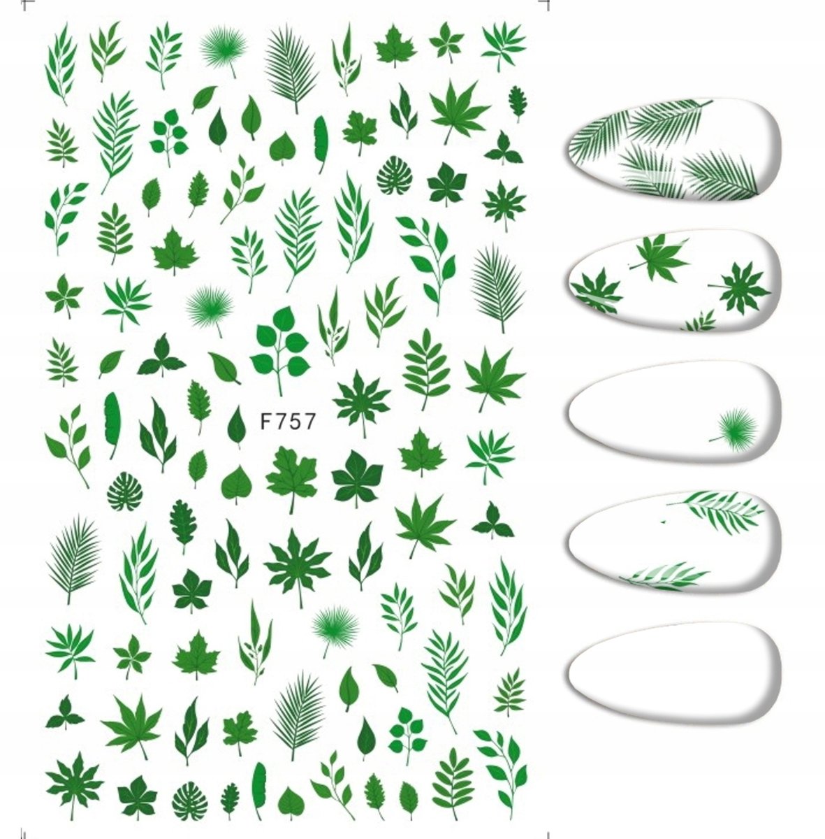 Frezarkowo – Nagelstickers – Bladeren – Palma – Paproć – Marihuana – Klon