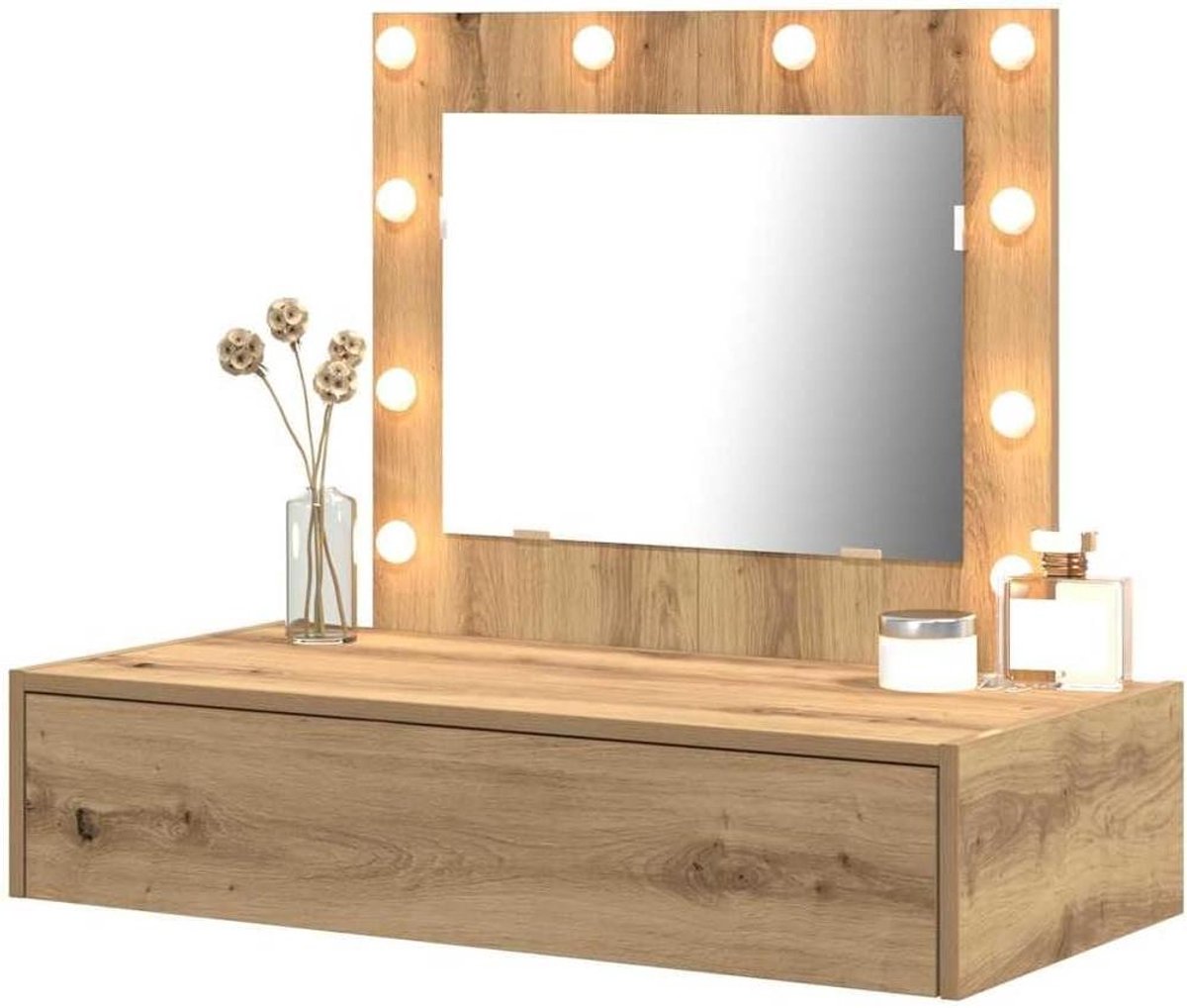 Kaptafel met LED Spiegel - Make-up tafel - Snel Make-up Aanbrengen - Geïntegreerde Verlichting