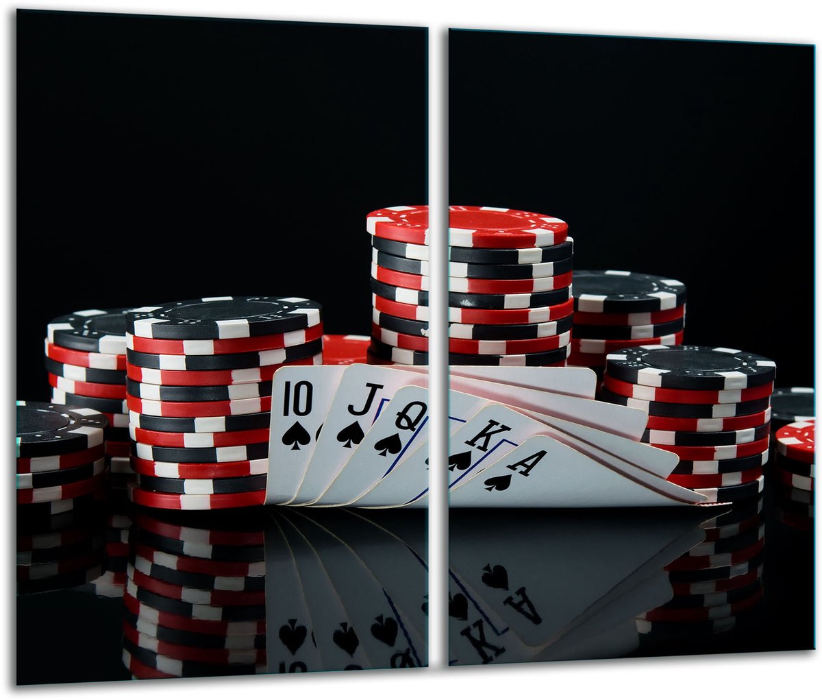 TMK ArtDeko - Snijplank - Glas - 2x30x52cm - Poker Motief