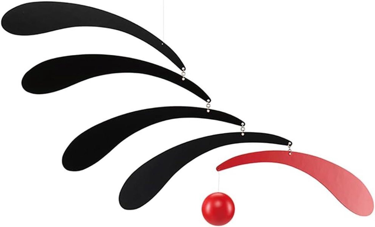 Mobiel Rood - Baby Mobiel - Babykamer Decoratie - Handgemaakt Design - 39.4 x 10.7 cm - Rood