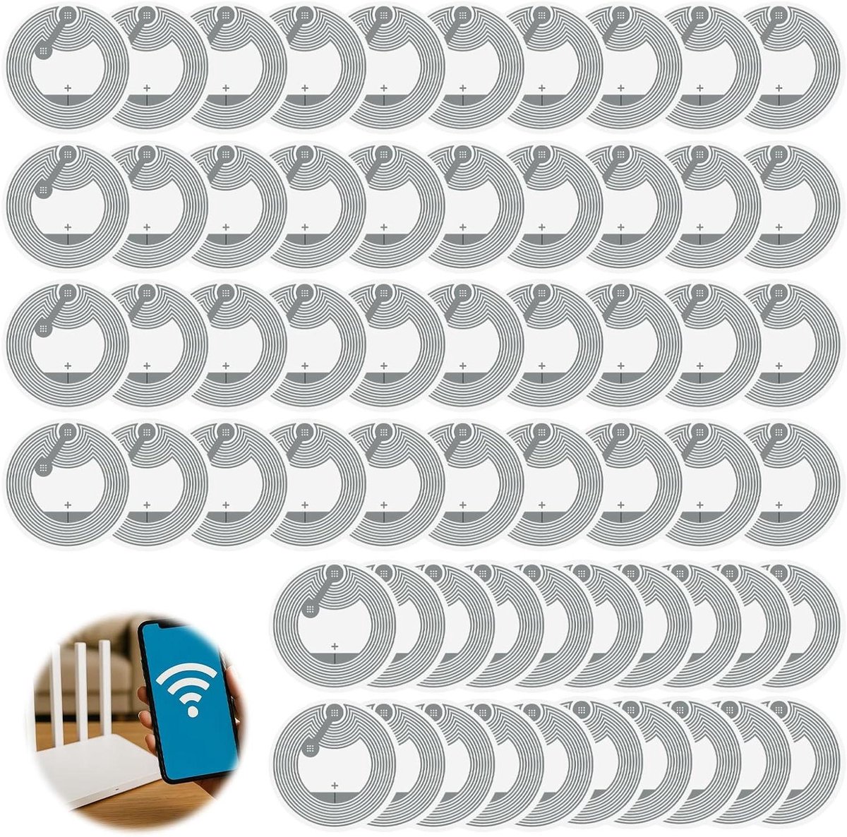 NFC Stickers - Slimme Tags - Automatisering Thuis - 144 Byte Geheugen - 50 Stuks - Wit