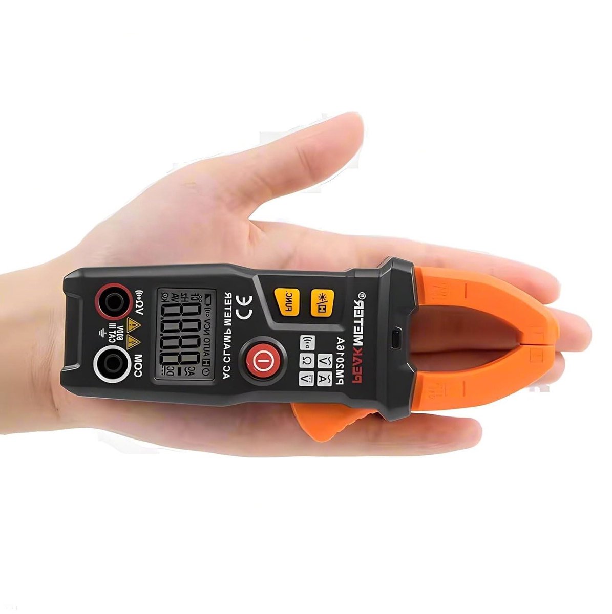 Digitale Clamp Meter - Ampèremeter Stroomtang - Stroom Meten - 6000 Counts Display - 20mm Kaak Diameter - Grijs