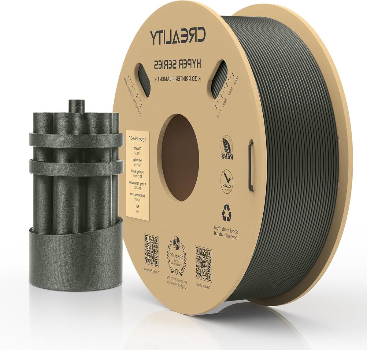 PLA Carbon Fiber Filament - Hogesnelheid Filament - 3D Printen - Zelfdragend Materiaal - 1 kg - Lichtgeel