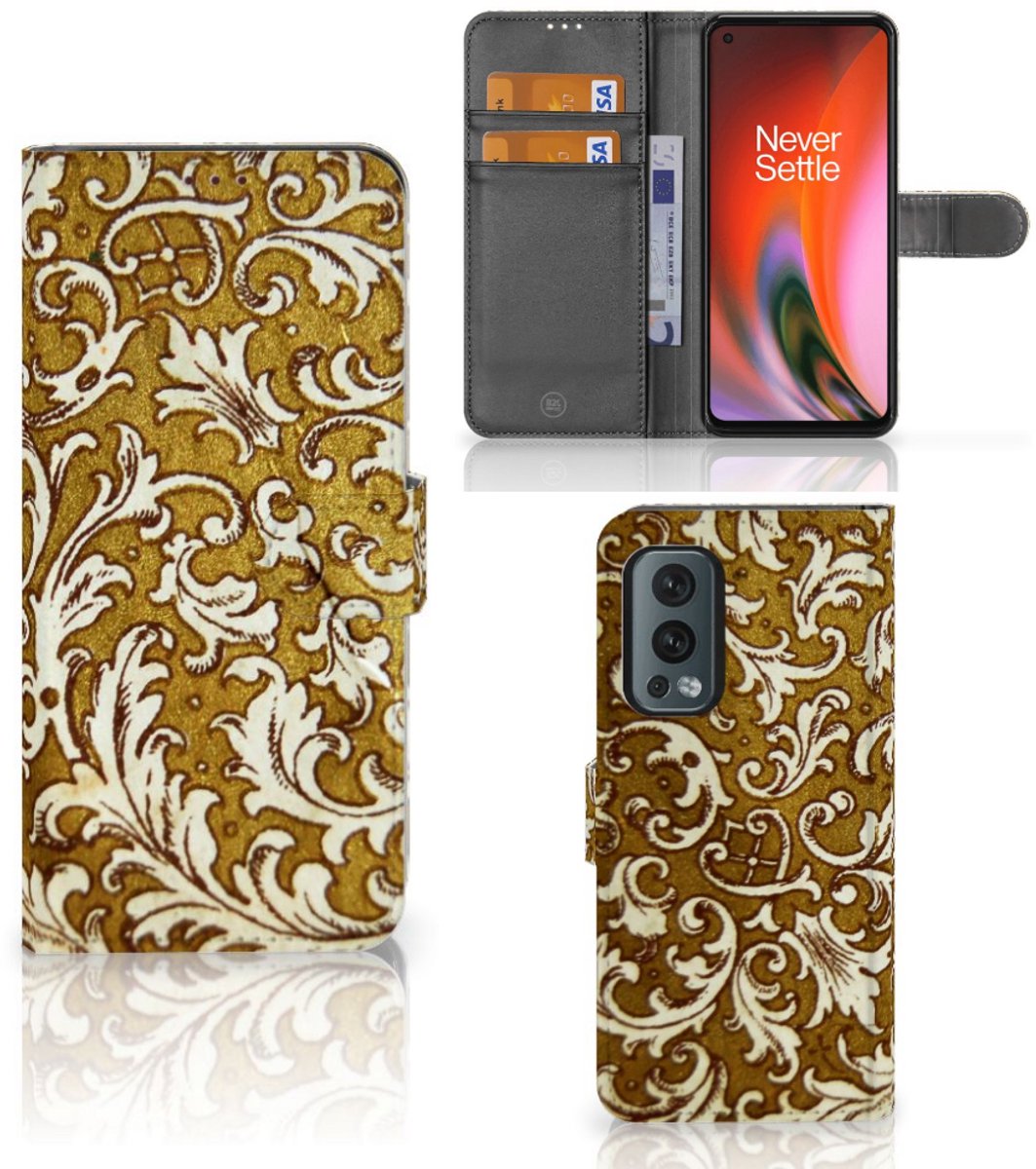Wallet Case OnePlus Nord 2 5G Barok Goud