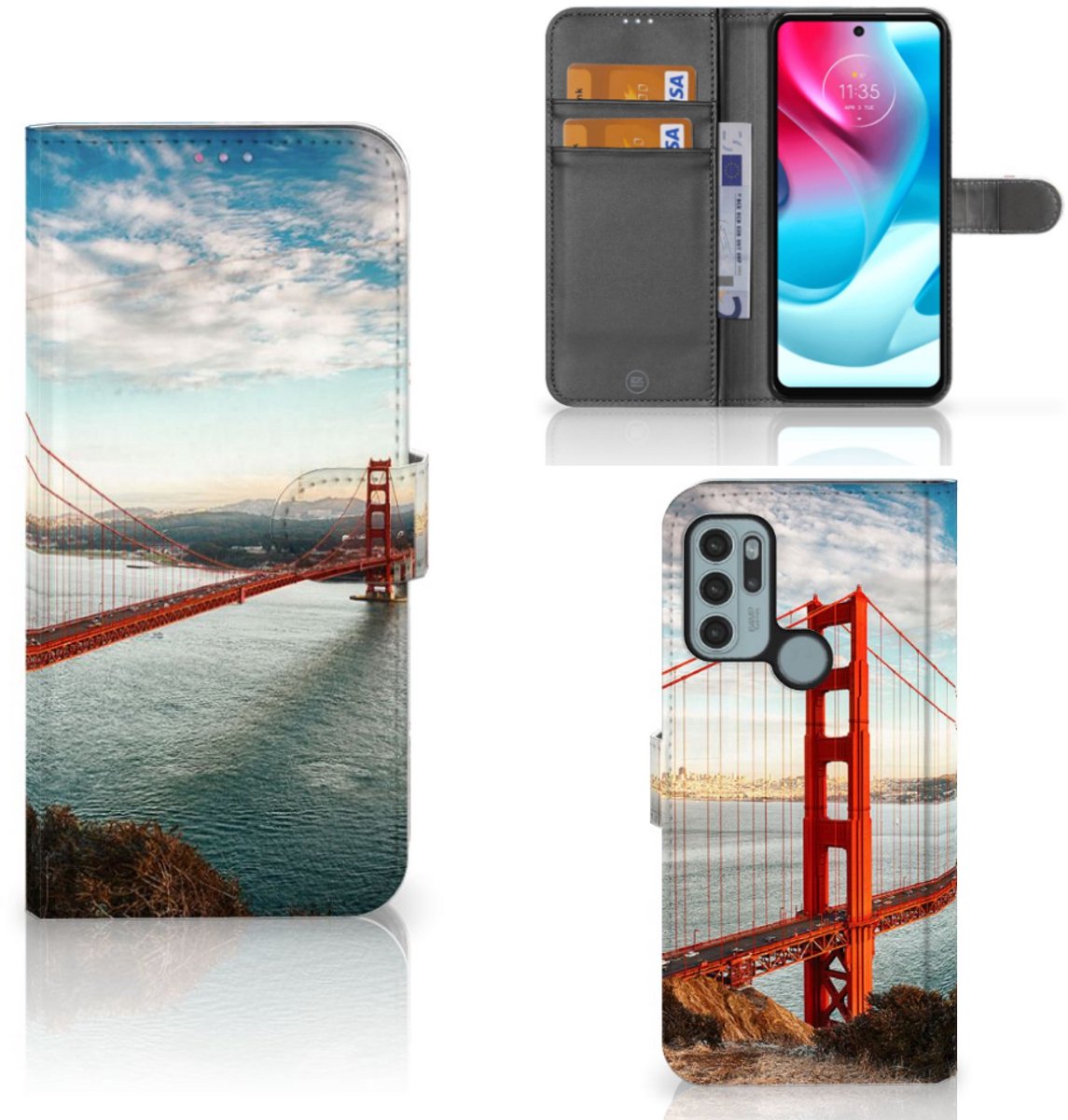 Motorola Moto G60s Flip Cover Golden Gate Bridge