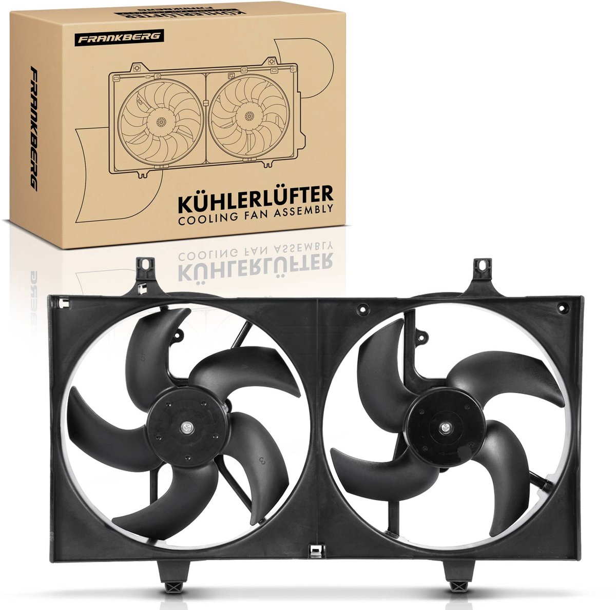 Frankberg 1x Motorradiateur Dubbele ventilator
