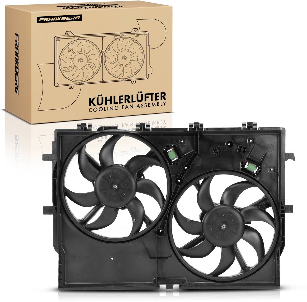 Frankberg 1x Motorradiator dubbelventilator
