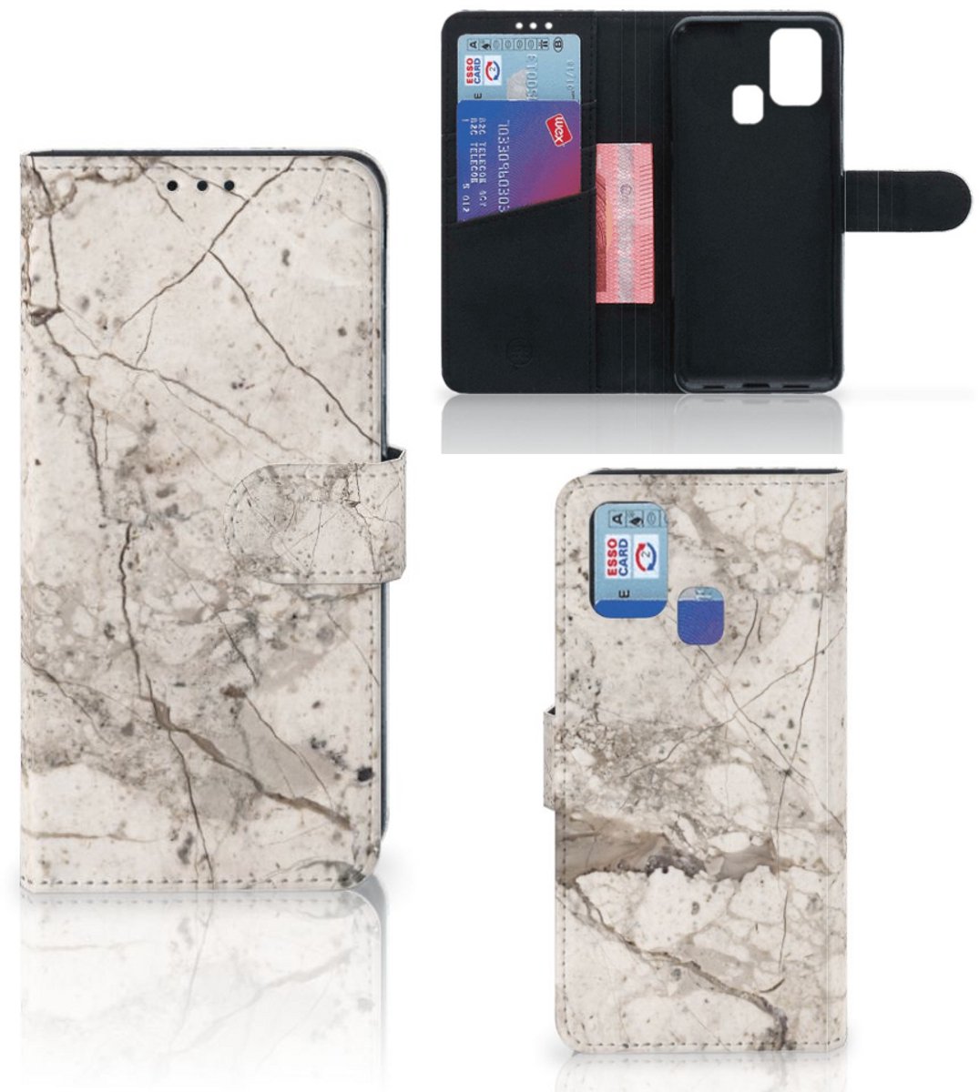 Boekhoesje voor Samsung Galaxy M31 Bookcase Marmer Beige