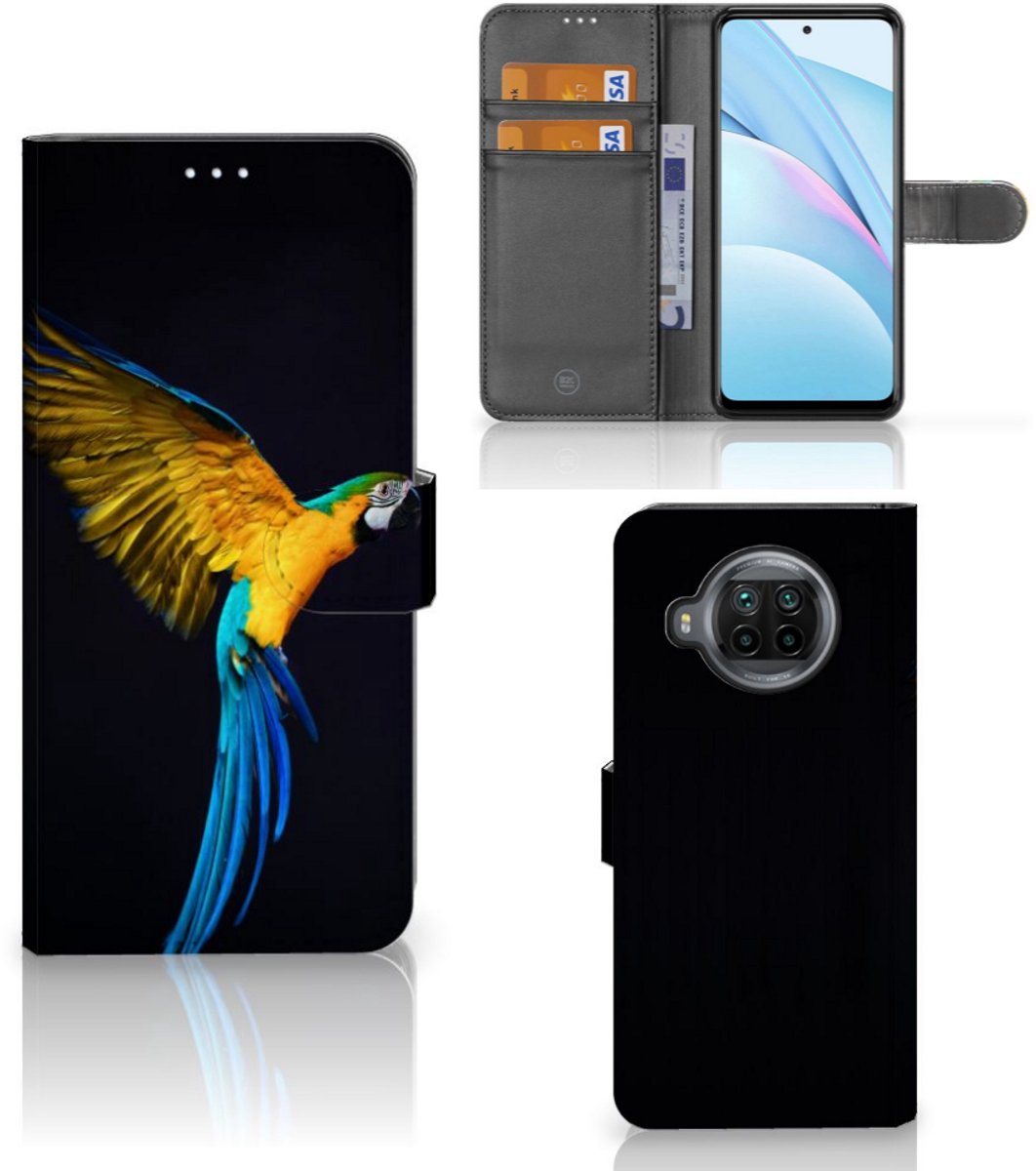Book Case voor Xiaomi Mi 10T Lite Telefoonhoesje met Pasjes Papegaai